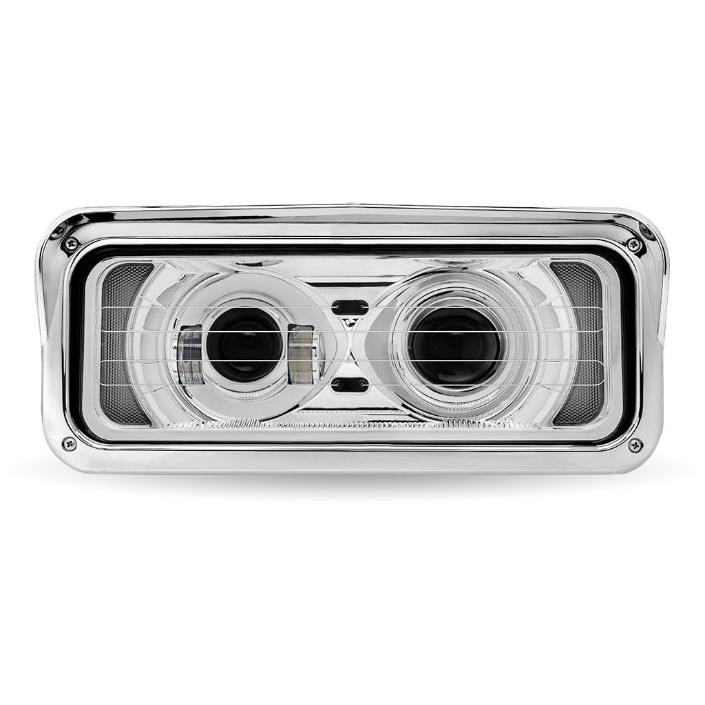 Chrome Heated Universal LED Projector Headlight Assembly with Optional