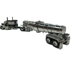 DCP by First Gear 1/64 Peterbilt 589 63" Flat Top Sleeper with Chrome Polar Deep Drop Tank Trailer – Black & White Seminole Stripe | Part #60-2264