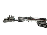 DCP by First Gear 1/64 Peterbilt 589 63" Flat Top Sleeper with Chrome Polar Deep Drop Tank Trailer – Black & White Seminole Stripe | Part #60-2264