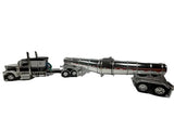 DCP by First Gear 1/64 Peterbilt 589 63" Flat Top Sleeper with Chrome Polar Deep Drop Tank Trailer – Black & White Seminole Stripe | Part #60-2264