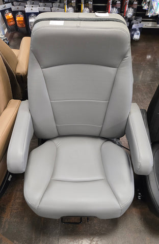 Atlas ll PC, Mid Back, Gray Leather w/Dual Arms