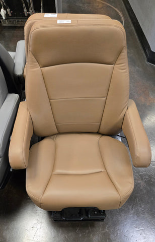 Atlas ll PC, Mid Back, Tan Leather w/Dual Arms