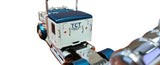 DCP by First Gear 1/64 Kenworth W900L Tri-Axle with Polar Deep Drop Tank Trailer – White & Teal Metallic | Part #60-1805