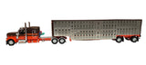 DCP by First Gear 1/64 Peterbilt 589 Day Cab with Wilson Silverstar Livestock Spread Axle Trailer – Coffey Farms Orange/Brown | Part #60-2221