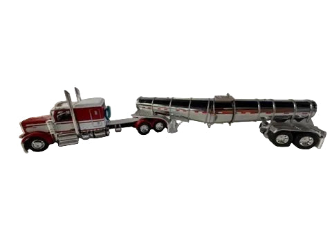 DCP by First Gear 1/64 Peterbilt 589 63" Flat Top Sleeper with Polar Deep Drop Chrome Tank Trailer | Part #60-2263
