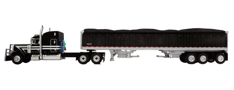 DCP by First Gear 1/64 Peterbilt 379 with Wilson Pacesetter Tri-Axle Grain Trailer – Black | Part #60-2026