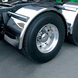 80" Smooth Single Axle Fender w/ Rolled Edge - 14 Ga. Mirror Shine Stainless Steel