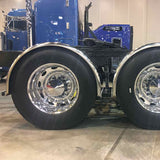 80" Smooth Single Axle Fender w/ Rolled Edge - 14 Ga. Mirror Shine Stainless Steel