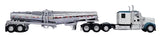 DCP by First Gear 1/64 Kenworth W900L Tri-Axle with Polar Deep Drop Tank Trailer – White & Teal Metallic | Part #60-1805