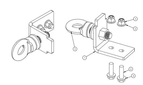 New HERD Eye Bolt Retro Fit Kit - Convert Slam Latch Into Eyebolts Without Welding