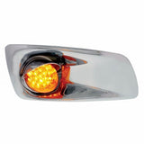 Kenworth T660 Front Bumper Light Bezel w/ 19 LED Reflector Light & Visor (Passenger) - Amber LED/ Amber Lens