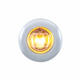 Peterbilt Stainless Front Air Cleaner Bracket w/ Twenty Two 2 LED Mini Lights & Stainless Bezels - Amber LED/Clear Lens