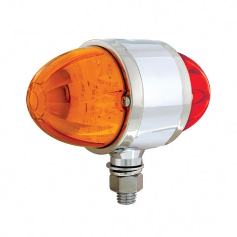 17 LED Dual Function Watermelon Double Face Light - Amber & Red LED/Amber & Red Lens