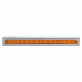 Stainless Light Bracket w/ 14 LED 12" Sequential Light Bar (Left to Right) - Amber LED/Amber Lens