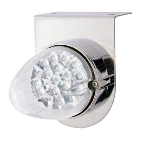 Stainless Light Bracket w/ 19 LED Reflector Light - Amber LED/Clear Lens