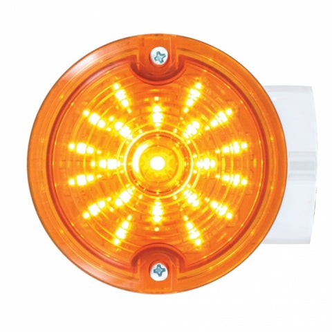 21 LED 3 1/4" Harley Signal Light w/Housing - Amber LED/Amber Lens