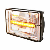 High Power LED 4" x 6" Rectangular Headlight with Amber Auxiliary Light