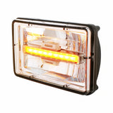 High Power LED 4" x 6" Rectangular Headlight with Amber Auxiliary Light