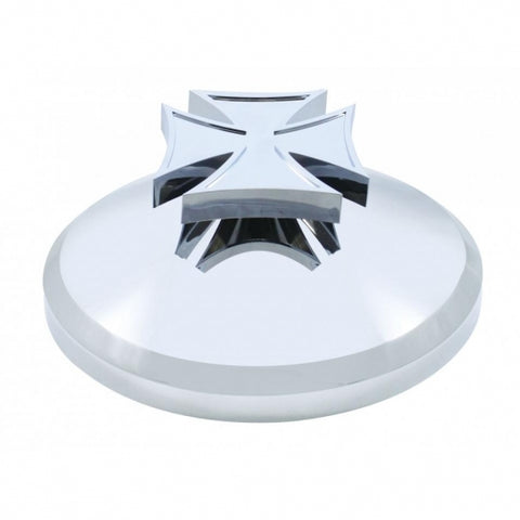 Chrome Rear Axle Cover Hub Cap w/ Iron Cross Spinner