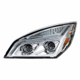 Chrome LED Projection Headlight w/LED Position Light For 2018-2020 Freightliner Cascadia