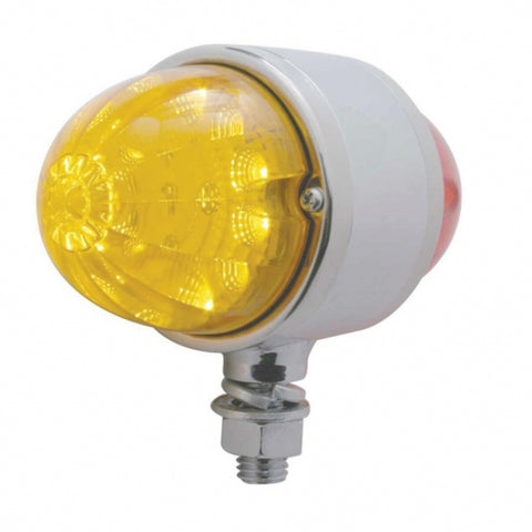 17 LED Reflector Double Face Light - Amber & Red LED/Amber & Red Lens