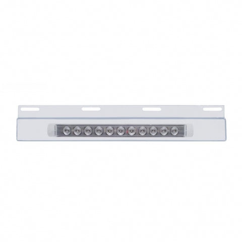 Stainless Top Mud Flap Plate w/ 11 LED 17" Light Bar - Red LED/Clear Lens