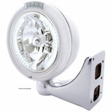 Chrome Classic Headlight H4 w/34 White LED & Dual Mode LED Signal - Clear Lens