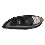 Black Projection Headlight With LED Turn Signal For International Prostar