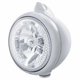 Chrome Guide 682-C Headlight H4 w/ White LED & Original Style LED Signal - Clear Lens