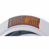 Stainless Steel Bullet Classic Headlight No Bulb w/ Turn Signal Light - Amber Lens