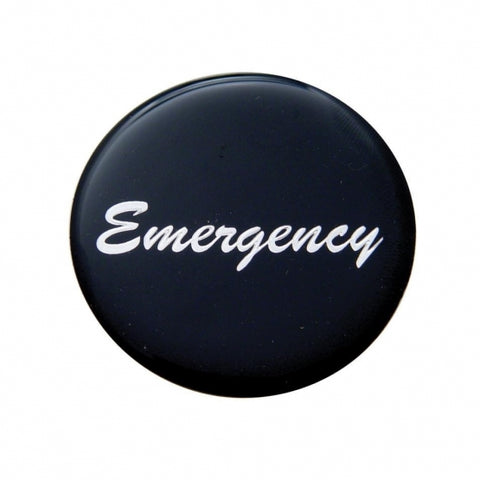 "Emergency" Glossy Air Valve Knob Sticker Only - Black