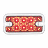 10 Red LED Dual Function Rectangular Light - Reflector - Clear Lens
