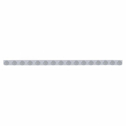 79-1/2" SS Bumper Light Bracket w/16X 7 LED 2" Reflector Lights & Bezels -Amber LED/Clear Lens