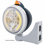 Black Guide 682-C Headlight H4 w/ 34 Amber LED & Original Style LED Signal-Amber Lens