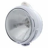 Chrome Guide 682-C Headlight H4 & Dual Mode LED Signal - Clear Lens