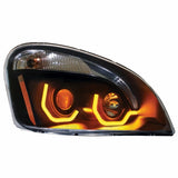 2008+ Freightliner Cascadia "Blackout" Projection Headlight w/ Dual Function Light Bar