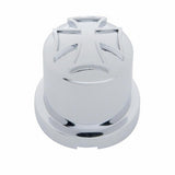11/16" x 1 1/4" Chrome Plastic Iron Cross Nut Cover - Push-On (10 Pack)