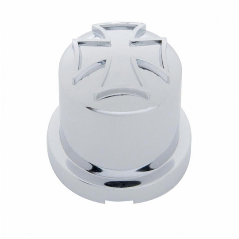 11/16" x 1 1/4" Chrome Plastic Iron Cross Nut Cover - Push-On (10 Pack)