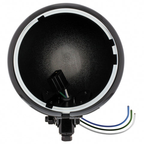 Black 5 3/4" Motorcycle Headlight Housing Only - Bottom Mount
