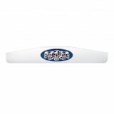 4" x 24" Chrome Bottom Mud Flap Weight With Oval Blue Skull Emblem