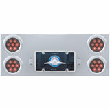 Stainless Rear Center Panel w/ Four 7 LED 4" Light & Bezel - Red LED/Clear Lens - Competition Series