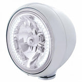 Stainless Steel Guide 682-C Style Headlight H4 Bulb w/ 34 White LED