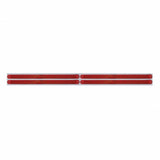 Chrome Top Mud Flap Plate w/ Four 14 LED 12" Light Bars - Red LED/Red Lens