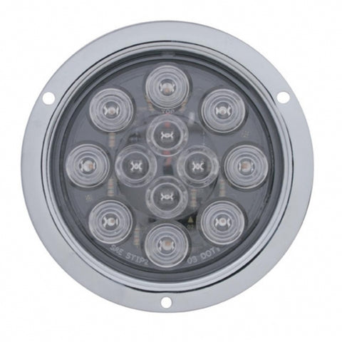 12 LED Deep Dish 4" Stop, Turn & Tail - Red LED/Clear Lens