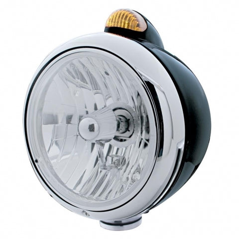 Black Guide 682-C Headlight Crystal H4 & Dual Mode LED Signal - Amber Lens