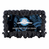 Black Skull Motorcycle License Plate Frame