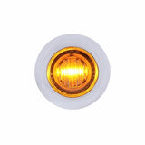 3 LED Dual Function Mini Auxiliary / Utility Light w/ Bezel - Amber LED/Clear Lens