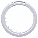 Stainless Steel Classic Half Moon Headlight H4 w/ White LED & Signal - Clear Lens