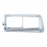 14 LED Freightliner FLD Headlight Bezel - Amber LED/Clear Lens