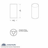 33mm x 4 1/4" Black Tall Cylinder Nut Cover - Thread-On (60 Pack)